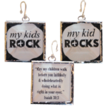 my kid(s) ROCK(S) Beveled Glass Pendant